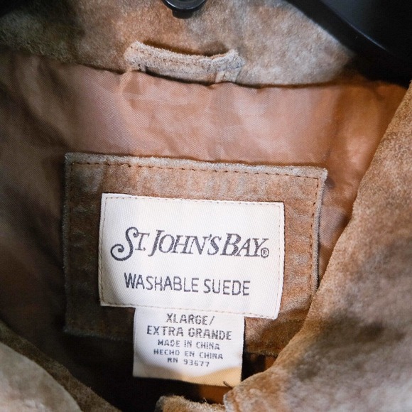 Vintage St Johns Bay Mens Jacket XL Faux Suede Washable Motorcycle 90's Y2K - Picture 4 of 12